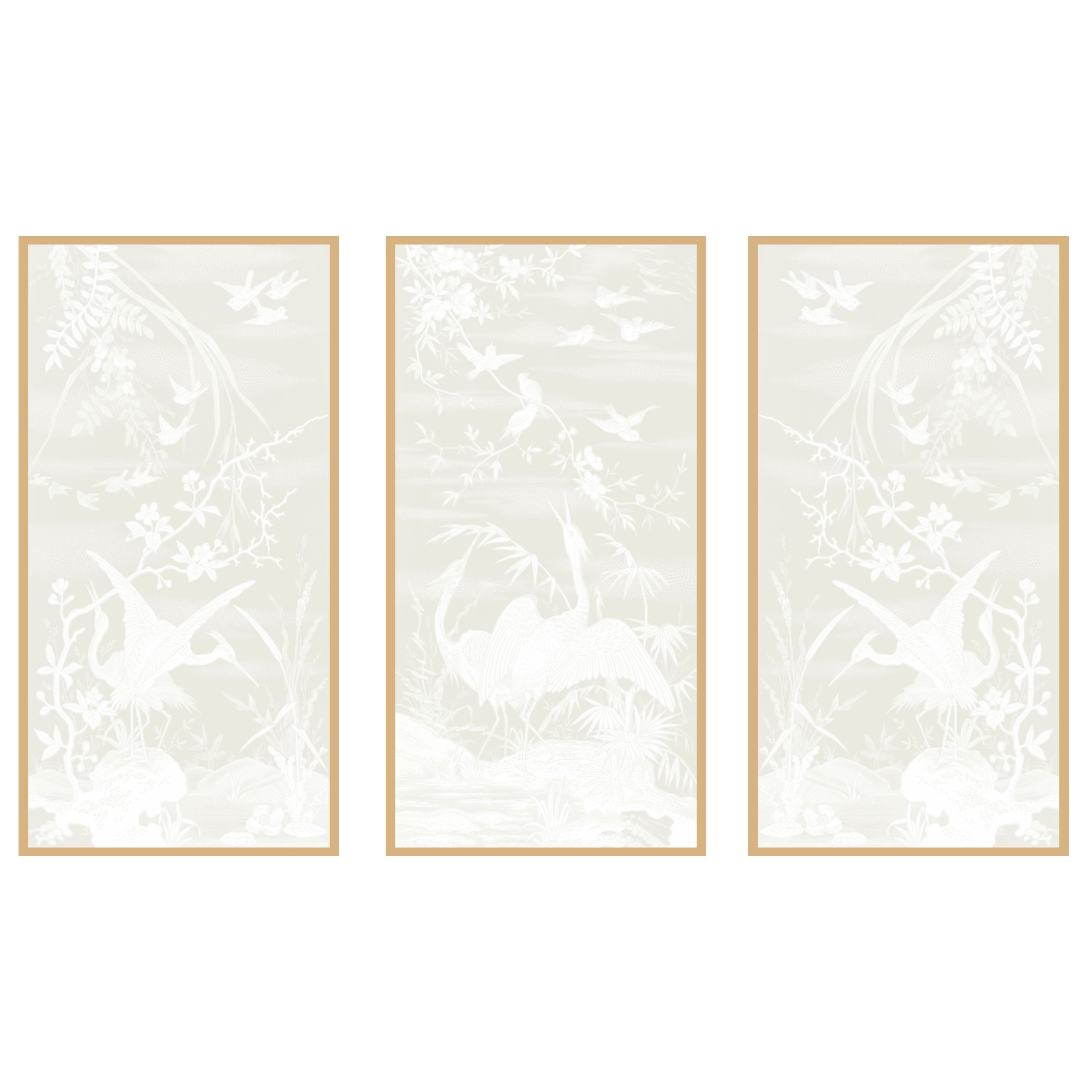 Crane Bird Panel Trio | Urban Garden Prints