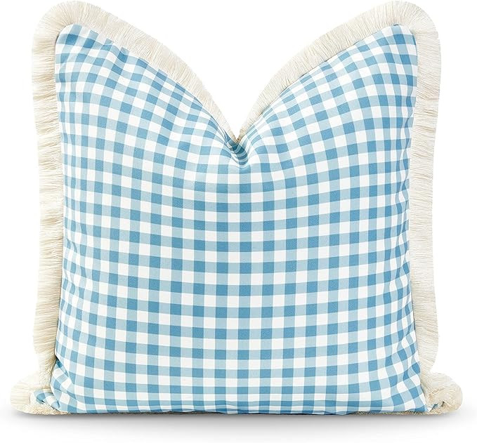 Hofdeco Premium Coastal Hampton Style Patio Indoor Outdoor Pillow Cover Only, 20"x20" Water Resis... | Amazon (US)