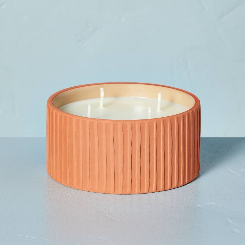 Fluted Terracotta Sunkissed Ginger Jar Candle Tan - Hearth & Hand™ with Magnolia | Target