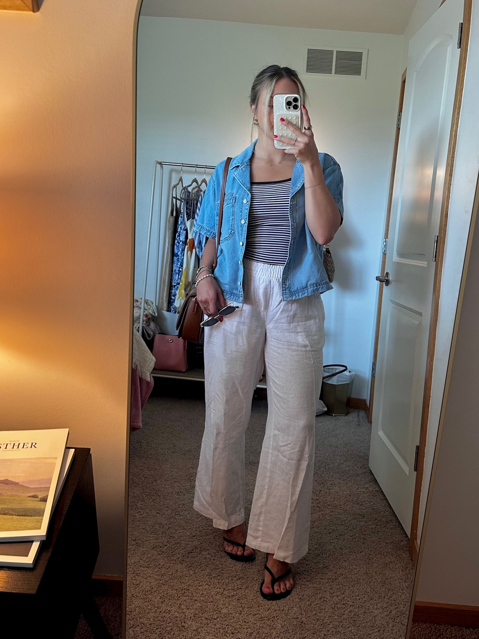linen + denim 🤌🏼 these pants are 50% off!!

#LTKSeasonal #LTKsalealert #LTKstyletip