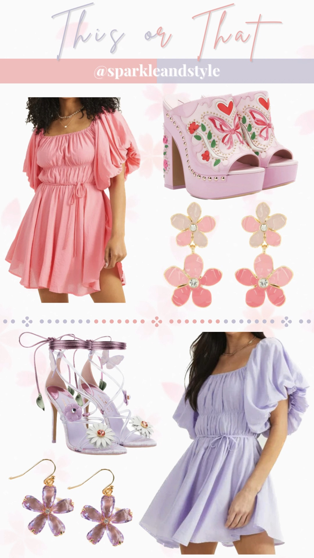 This Or That: Spring & Summer Outfit Inspo

This gorgeous puff sleeve dress is the perfect versatile style for the spring and summer! There are endless ways to style it and it comes in 10 colors! Dresses are currently BOGO 50% off at Altar’d State! 

💗 pink puff sleeve dress, pink flower earrings, pink flower mule heels, loveshackfancy shoes
💜 purple puff sleeve dress, purple flower earrings, flower and butterfly strappy heels, loveshackfancy heels

summer fashion, summer dress, summer styles, summer outfits, spring fashion, spring outfits, spring dress, spring styles, wedding guest outfit, wedding guest dress  

#LTKsalealert #LTKunder50 #LTKunder100
