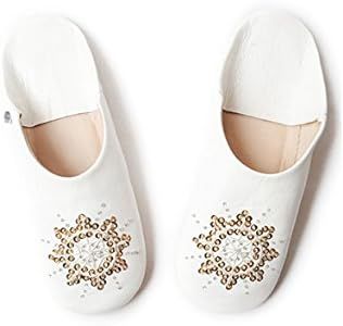 BABOUCHE STELLA // White // L:US Women's 7" EU39 // Dear Morocco // sheepskin... | Amazon (US)