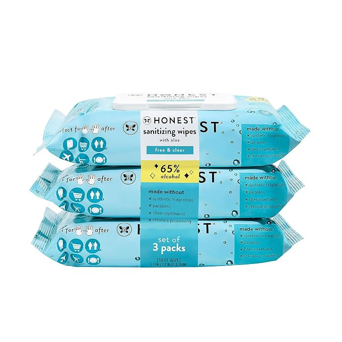 The Honest Company Sanitizing Alcohol Wipes | Kills 99% of Germs, Made With Aloe | Unscented, 150... | Amazon (US)