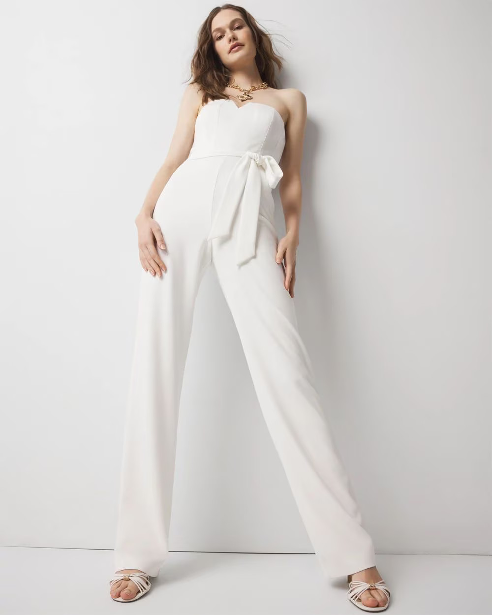 Strapless Wide Leg Jumpsuit | White House Black Market