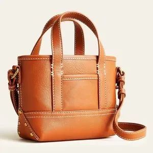 ?H.P??{J. Crew}Rich Oak Leather Mini Montauk Tote Bag | Poshmark