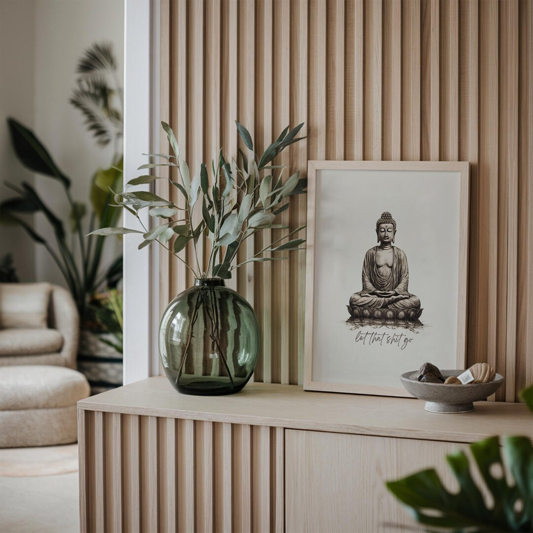 Let that Shit Go | Funny Sign | Bathroom Quote | Funny  Art |  Buddah Art | Zen Sayings | Etsy (US)