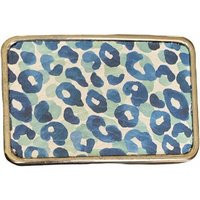 Blue Cheetah Print Leather Buckle, Interchangeable Buckle For Belt | Etsy (US)