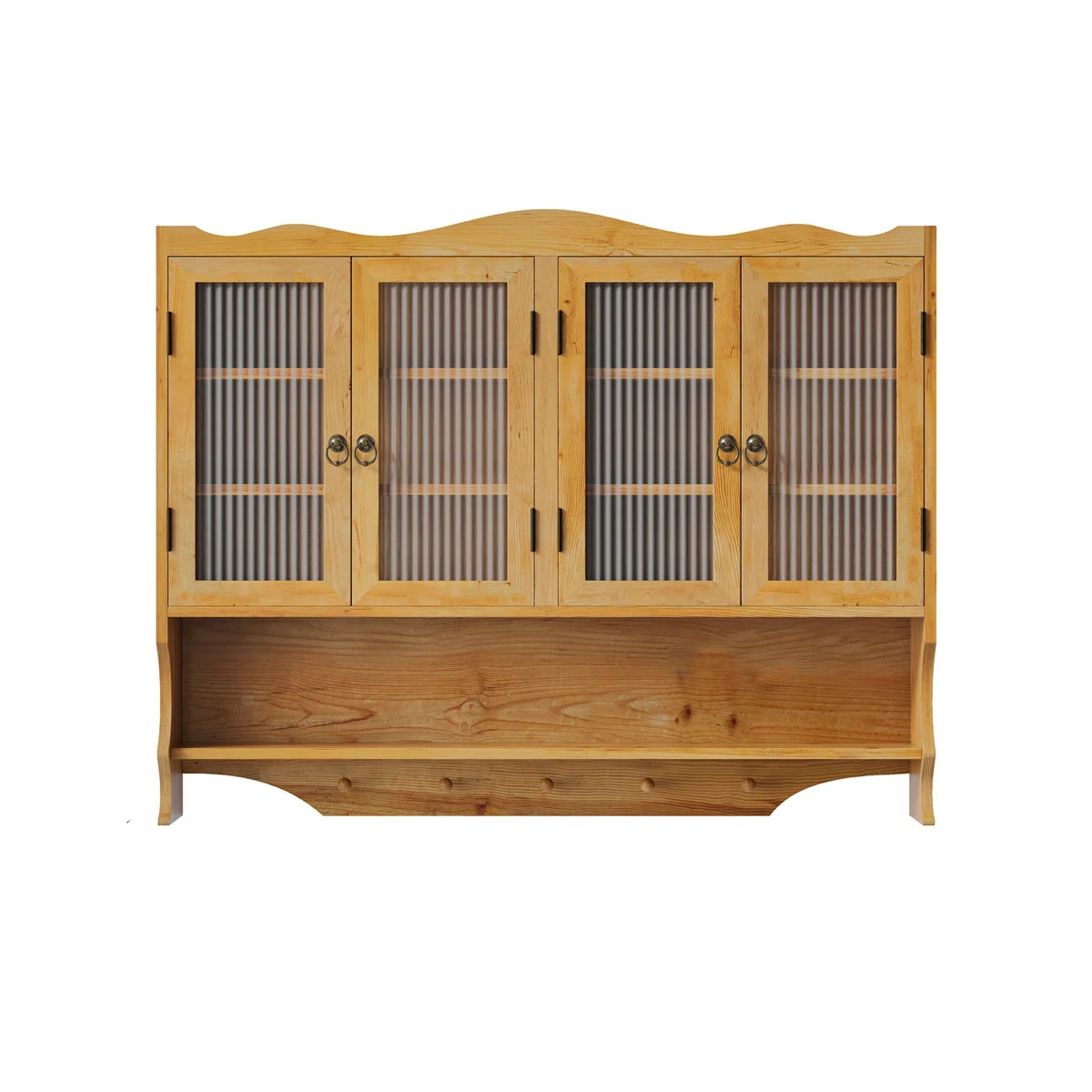 39.37"Retro 4 Door Wall-Mounted Cabinet, Featuring Two Layers Of Storage Space And An Open Hook R... | Wayfair North America