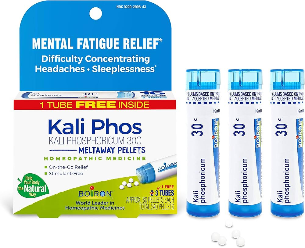 Boiron Kali Phosphoricum 30C Homeopathic Medicine for Headaches, Sleeplessness, Mental Fatigue, a... | Amazon (US)