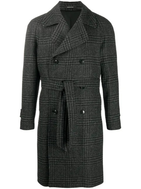 plaid check trench coat | Farfetch (US)
