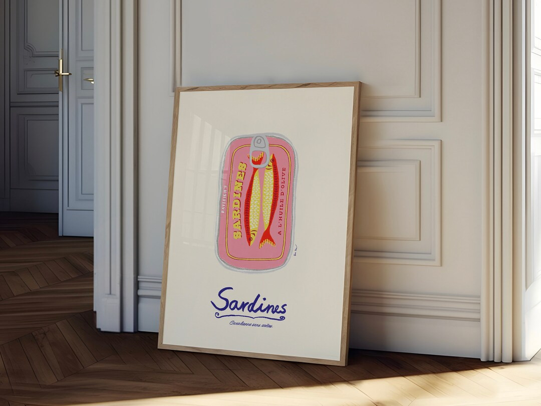 Sardines Print Fish Kitchen Wall Art Sardine Tin Poster - Etsy | Etsy (US)