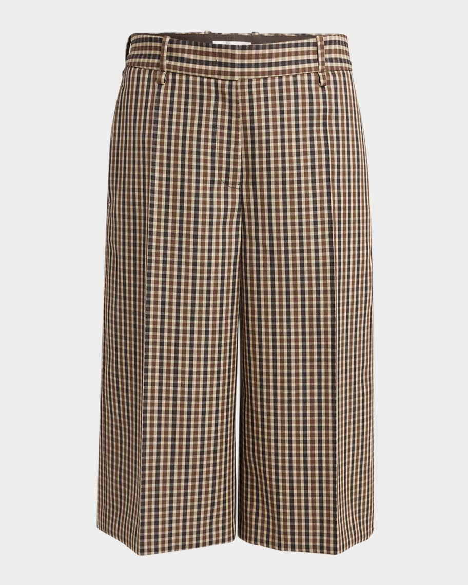 Check Straight-Leg Bermuda Shorts | Neiman Marcus