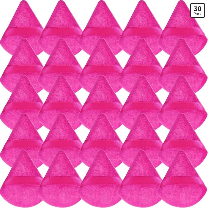 GXXMEI 30PCS Powder Puff Face Makeup Sponge Soft Velour Triangle Powder Puffs for Loose Powder Se... | Amazon (US)