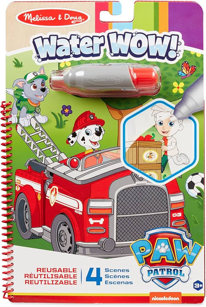 Melissa & Doug PAW Patrol Water Wow! Marshall Water Reveal Travel Book Activity Pad | 3+ | Gift f... | Amazon (US)