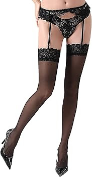 Lidogirl Women's Sultry Nights Garter Belt with Stockings Sheers | Amazon (US)