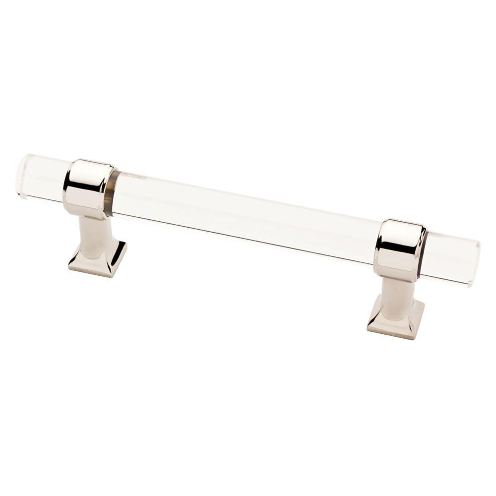 Liberty 3-3/4 in. (96mm) Center-to-Center Polished Nickel and Clear Acrylic Bar Drawer Pull-P3729... | The Home Depot