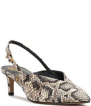 Vince Camuto Kylien Snake Print Slingback Kitten Heel Pumps - 8.5 | Dillard's