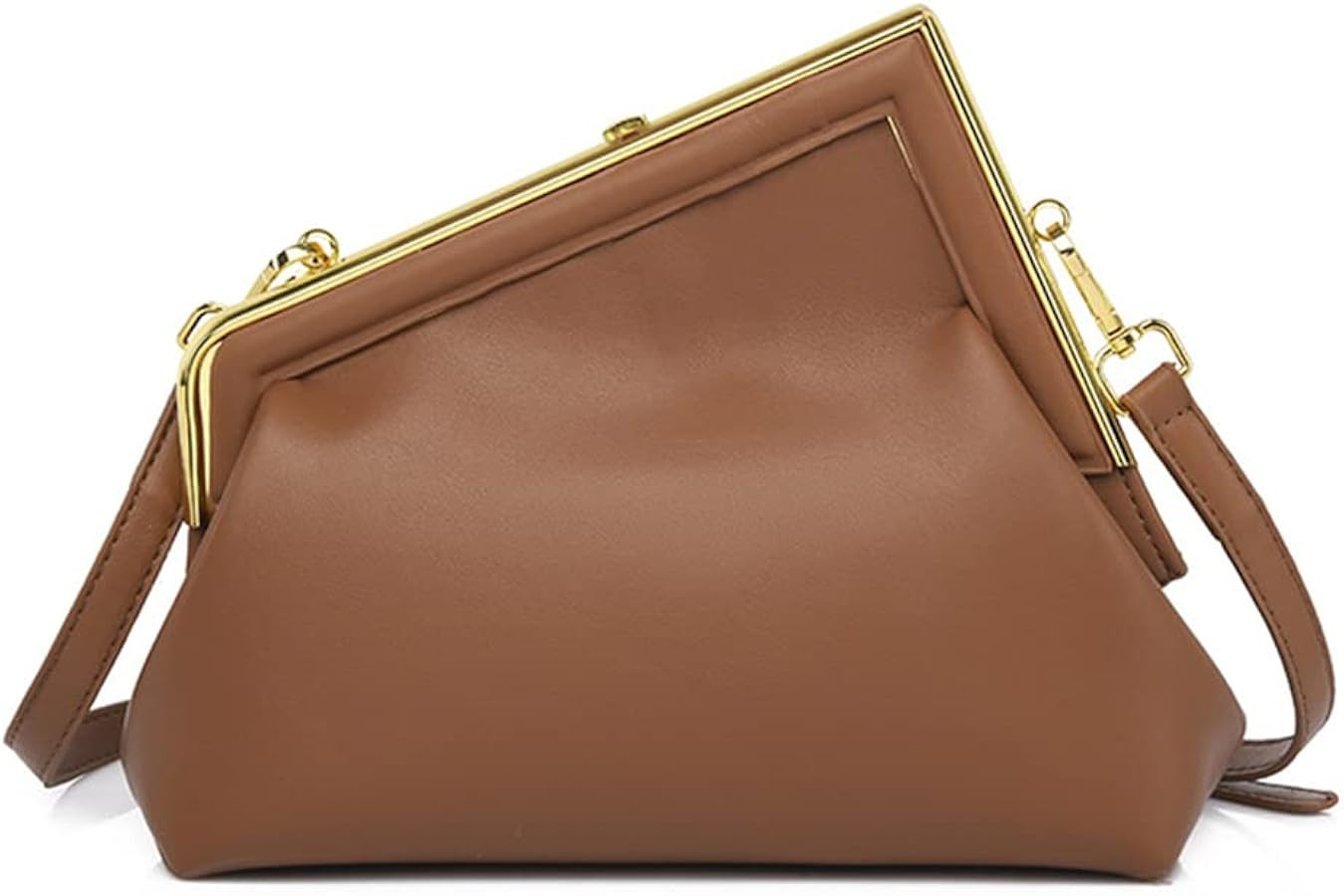 Women Shoulder Bags Crossbody Bag PU Leather Hobo Handbags Clutch Purse with Metal Clasp Closure | Amazon (US)