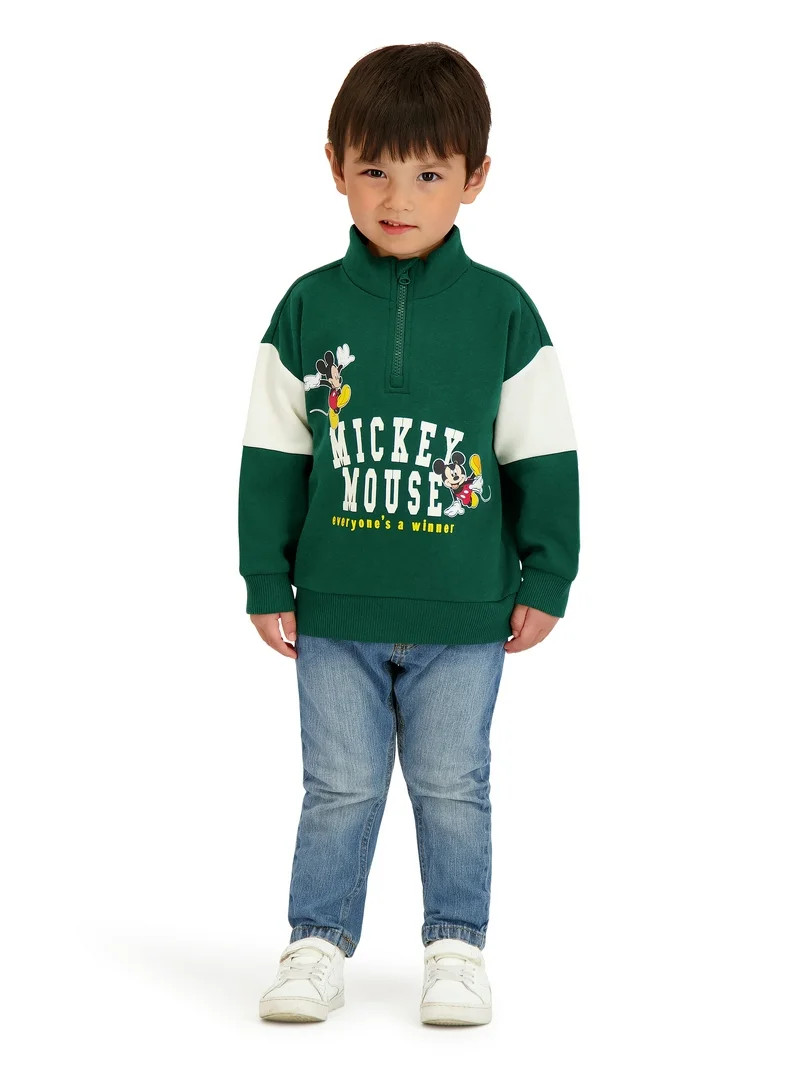 Mickey Mouse Toddler Boys Quarter Zip Top, Sizes 12 Months - 5T - Walmart.com | Walmart (US)