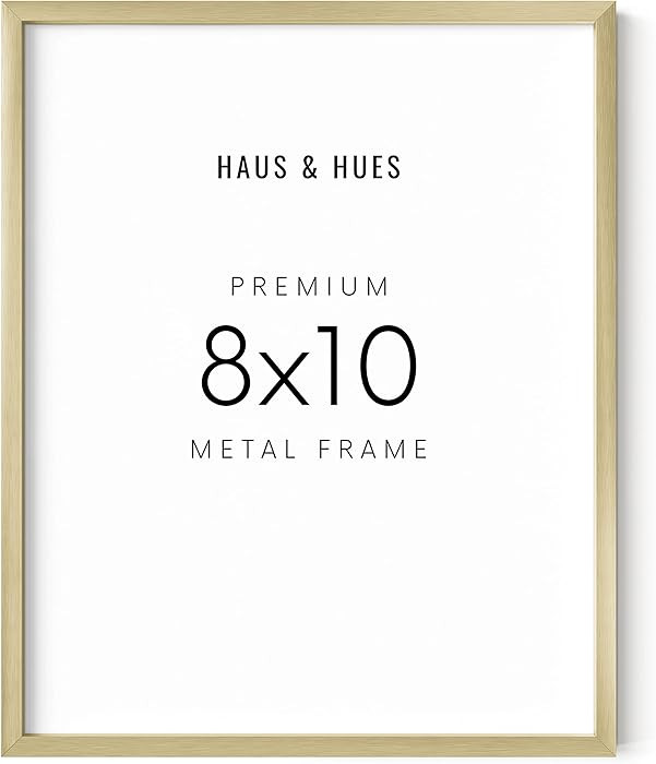 HAUS AND HUES 8x10 Gold Picture Frame - Modern Aluminum Wall Art Display - Lightweight 8x10 Frame... | Amazon (US)