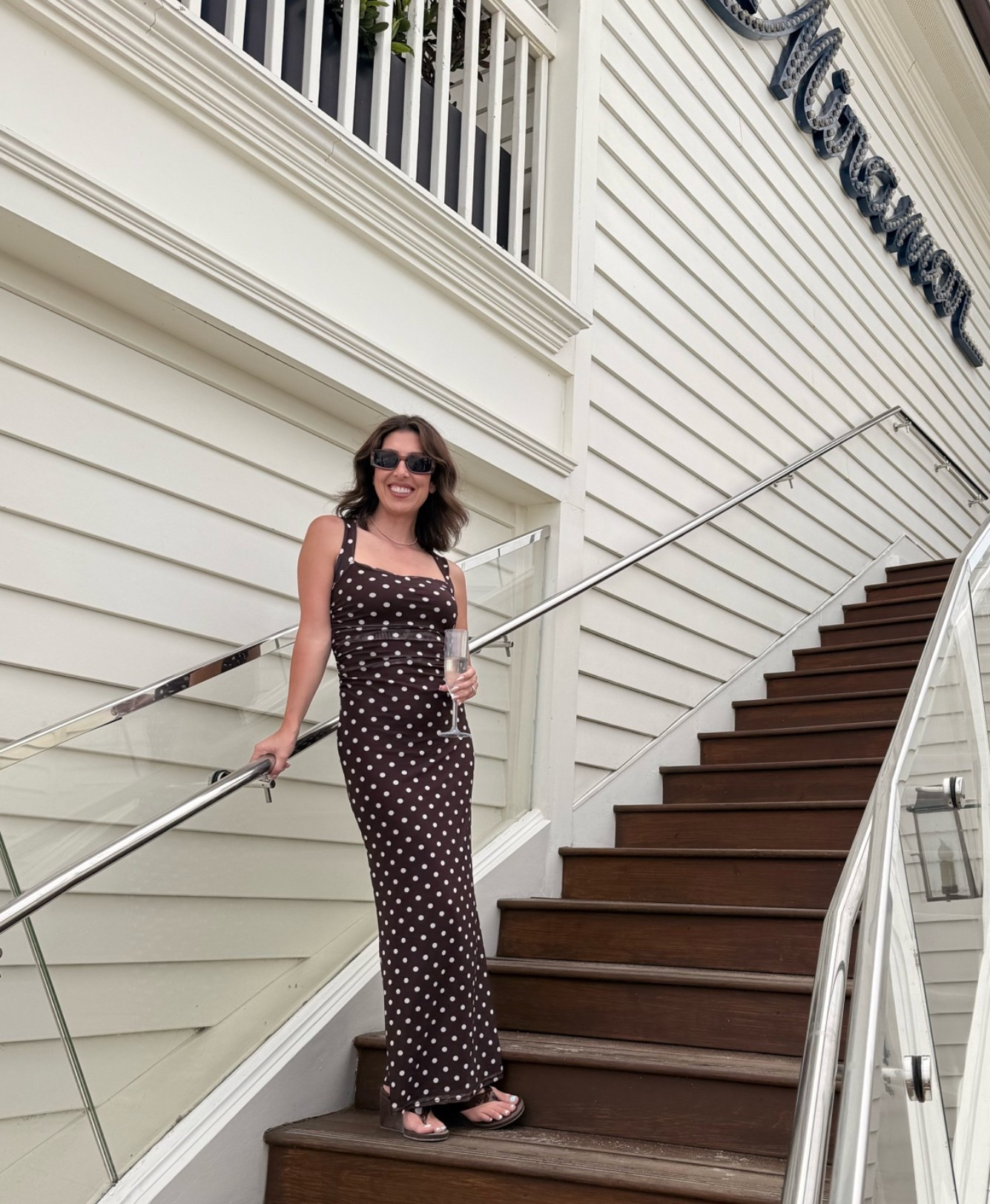 Brown polka dot dress with brown jelly wedges 🤎

#LTKootd #LTKTravel #LTKOver40