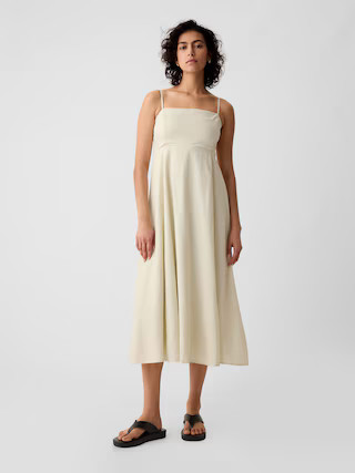 Linen-Blend Midi Dress | Gap (CA)