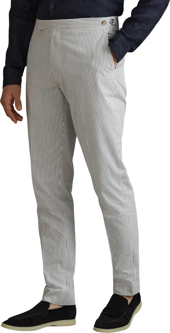 Barr Stripe Flat Front Cotton Suit Pants | Nordstrom