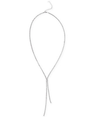 I.N.C. International Concepts Silver-Tone Rhinestone Long Lariat Necklace, 28 | Macy's