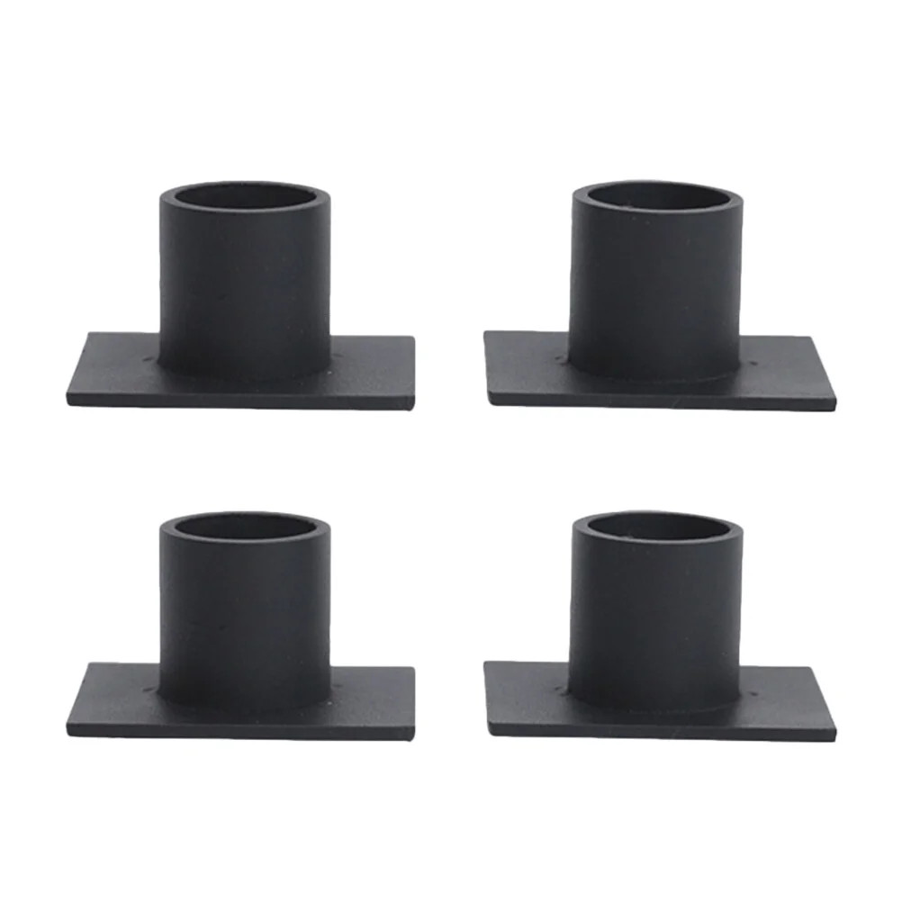 Black Candleholder Square Candlestick Tablescape Decor Dining Decorate Iron 4 Pcs | Walmart (US)