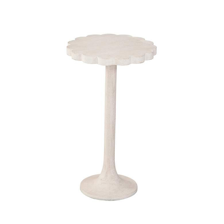 Keiran 12" Wide White-Washed Mango Wood Accent Table | Lamps Plus