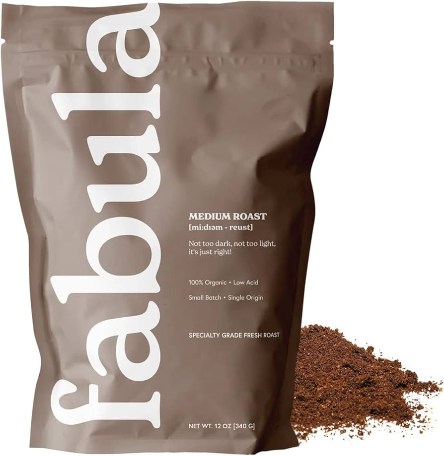 Fabula Organic Coffee for French Press, Low Acid Coffee Freshly Grounded - Non-GMO - No Mold - My... | Amazon (US)