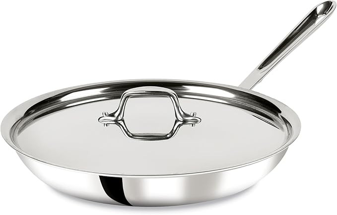 All-Clad D3 12" Stainless Steel Frying pan W/Lid, 3-Ply Stainless Steel Pan, Induction, Oven Broi... | Amazon (US)
