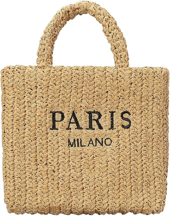 Straw Beach Bag for Women Summer Woven Tote Bag Packable Straw Purses and Handbags for Vacation H... | Amazon (US)