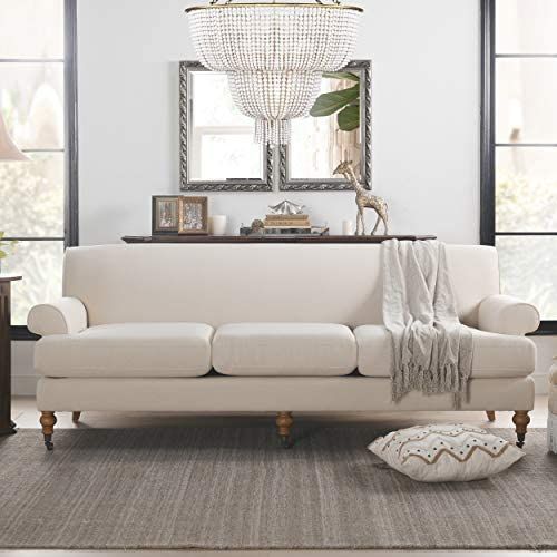 Jennifer Taylor Home Alana Lawson Velvet Wooden Sofa, Oyster Gray | Amazon (US)