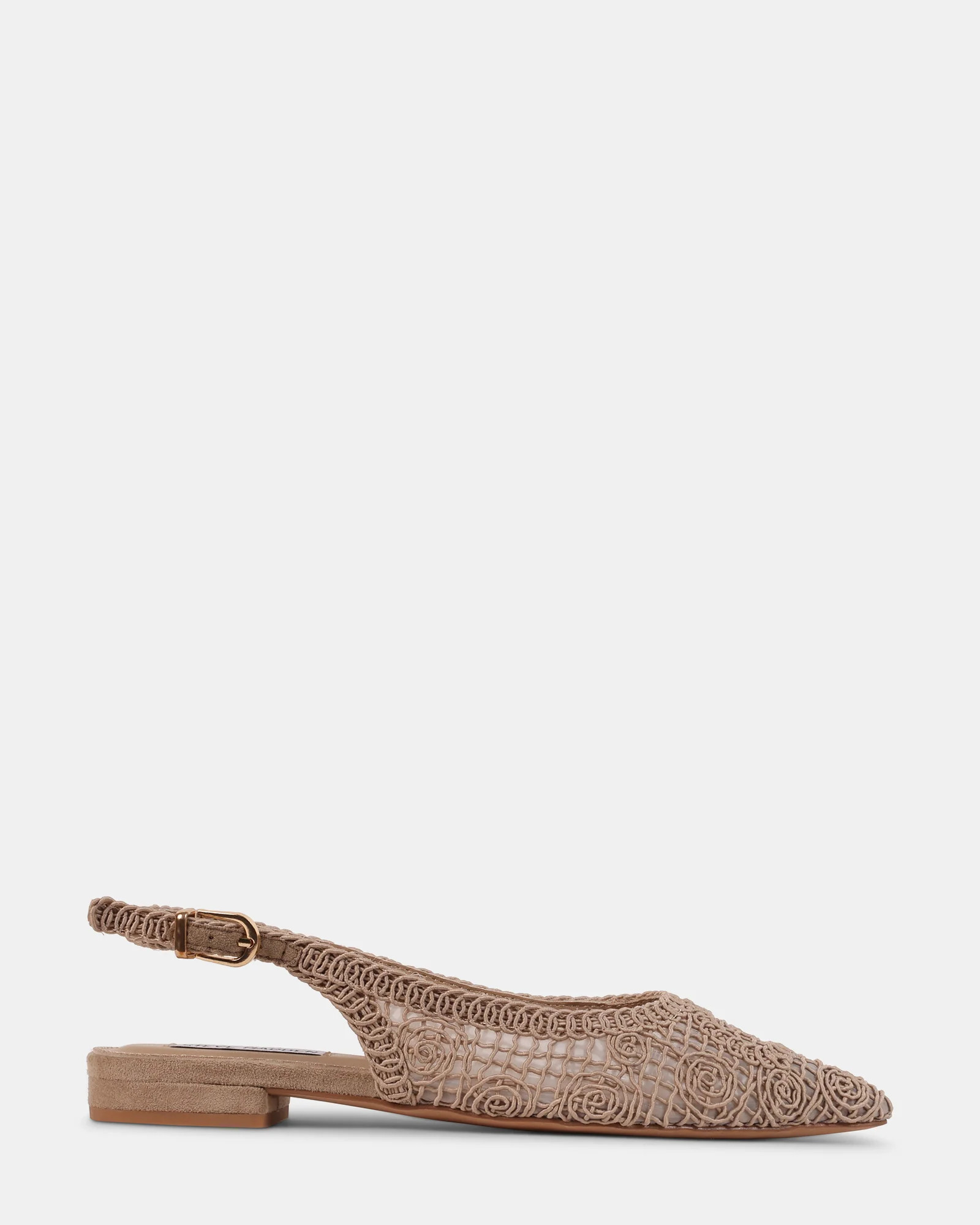 DACE Natural Fabric Slingback Pointed-Toe Flats | Women's Designer Flats | Steve Madden (Canada)