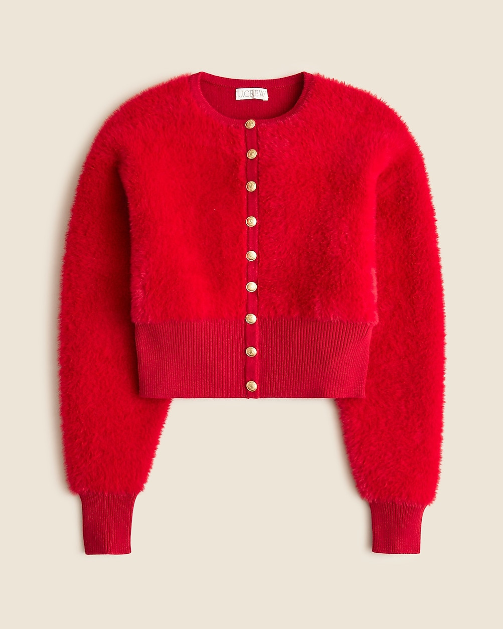 Fitted-waist cardigan sweater in fuzzy yarn | J. Crew US