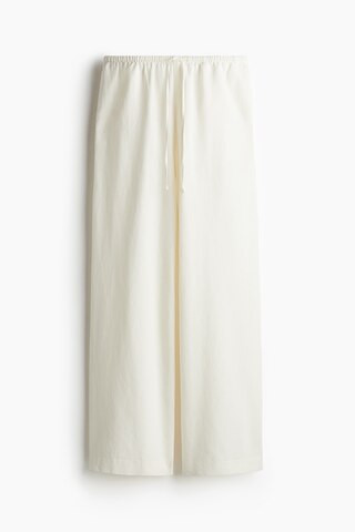 H & M - Straight linen-blend trousers - Blanc | H&M (FR, IT, ES, PT, BE)