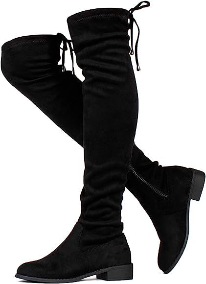 RF ROOM OF FASHION Tokyo-25 Women's Stretchy Over The Knee Riding Boots (Medium Calf) | Amazon (US)