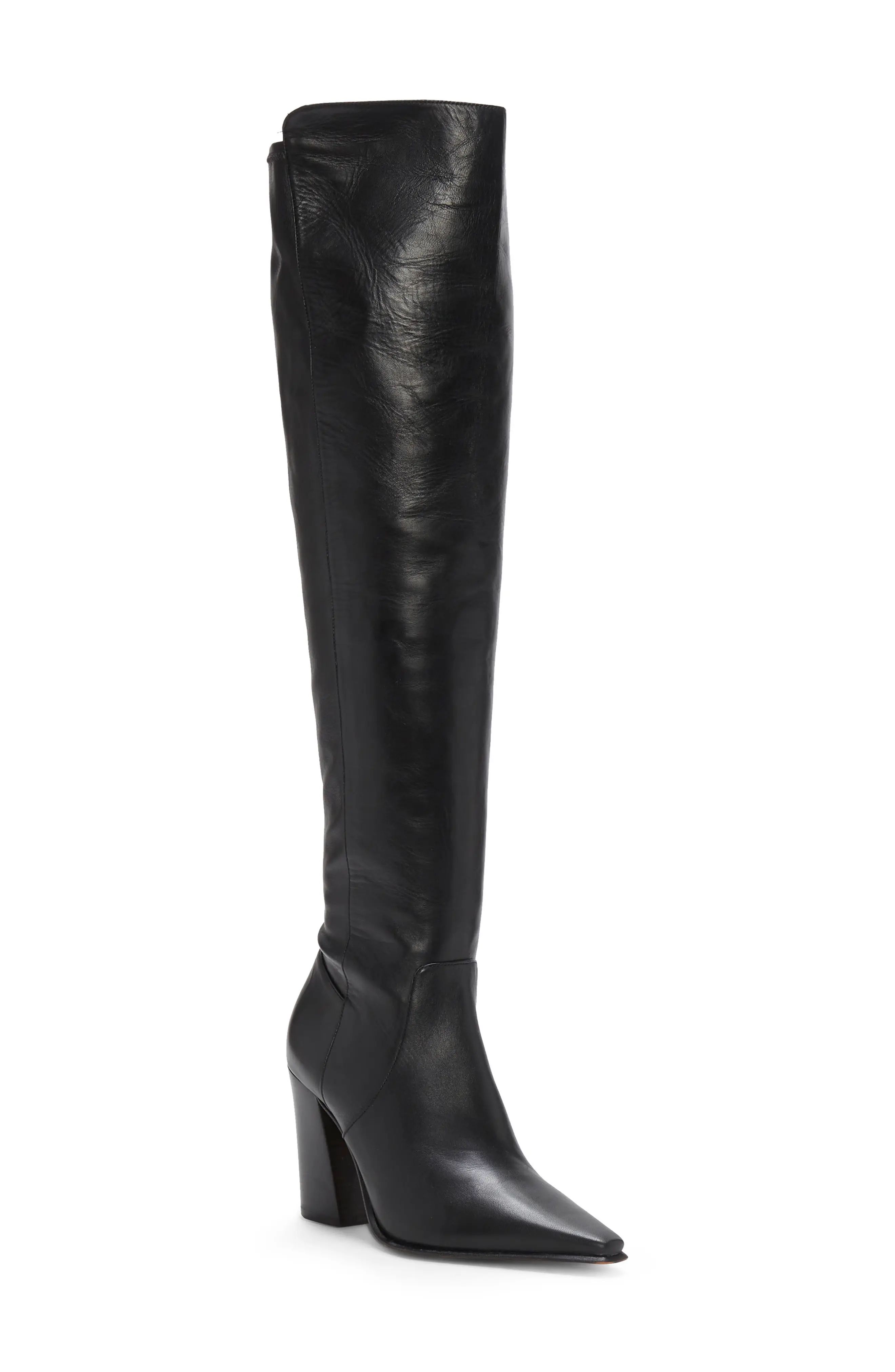Vince Camuto Demerri Over the Knee Boot, Size 5 in Black at Nordstrom | Nordstrom