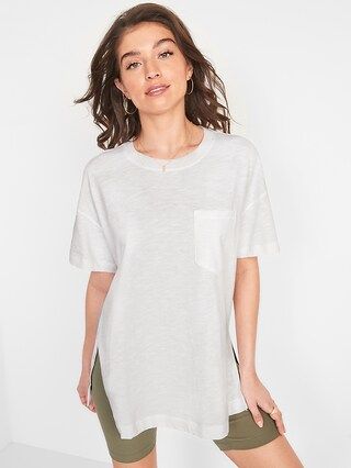 Short-Sleeve Vintage Slub-Knit Tunic T-Shirt for Women | Old Navy (US)