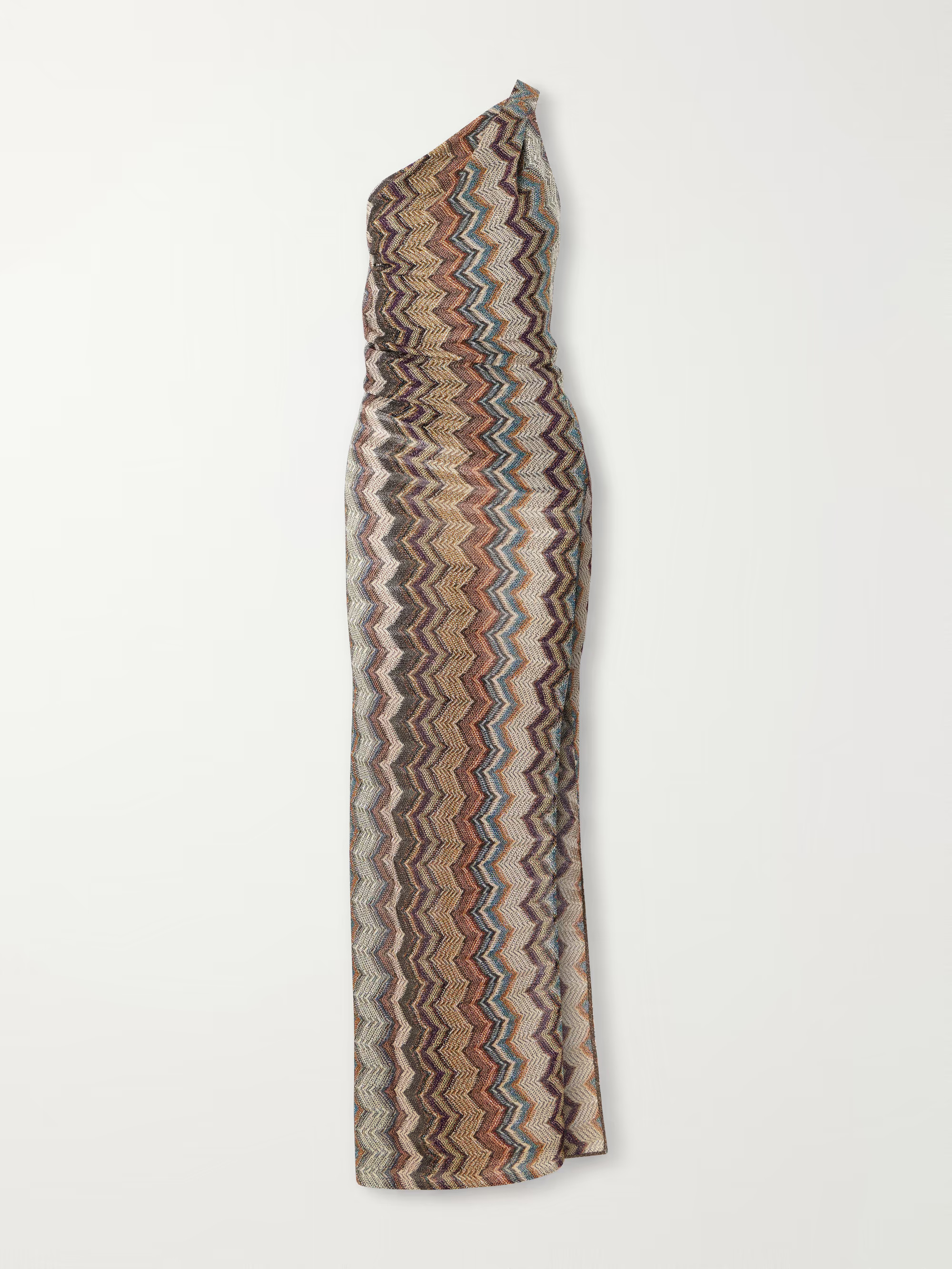 One-shoulder metallic crochet-knit maxi dress | NET-A-PORTER (UK & EU)