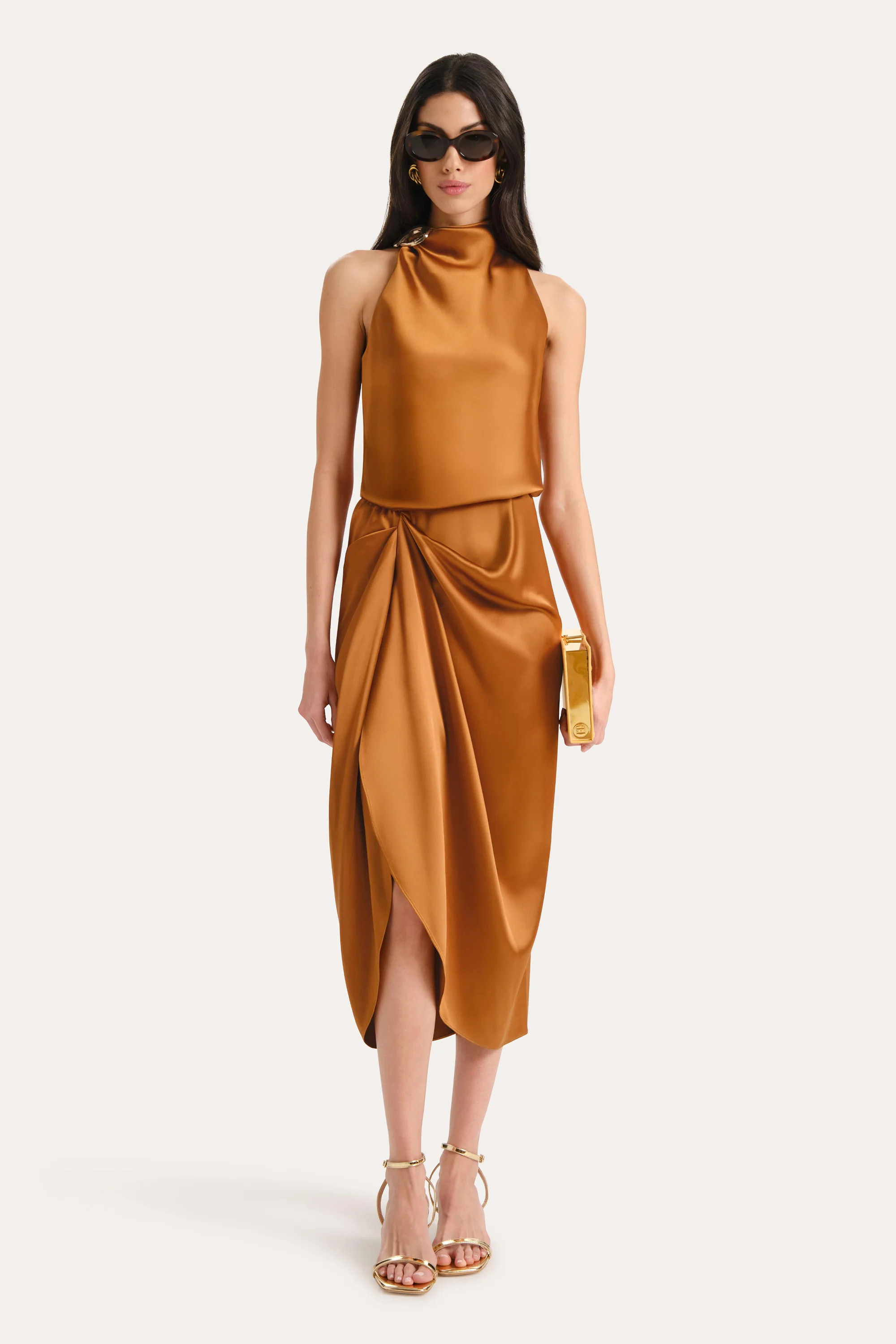 Josephine Draped Halter Dress | Elie Tahari
