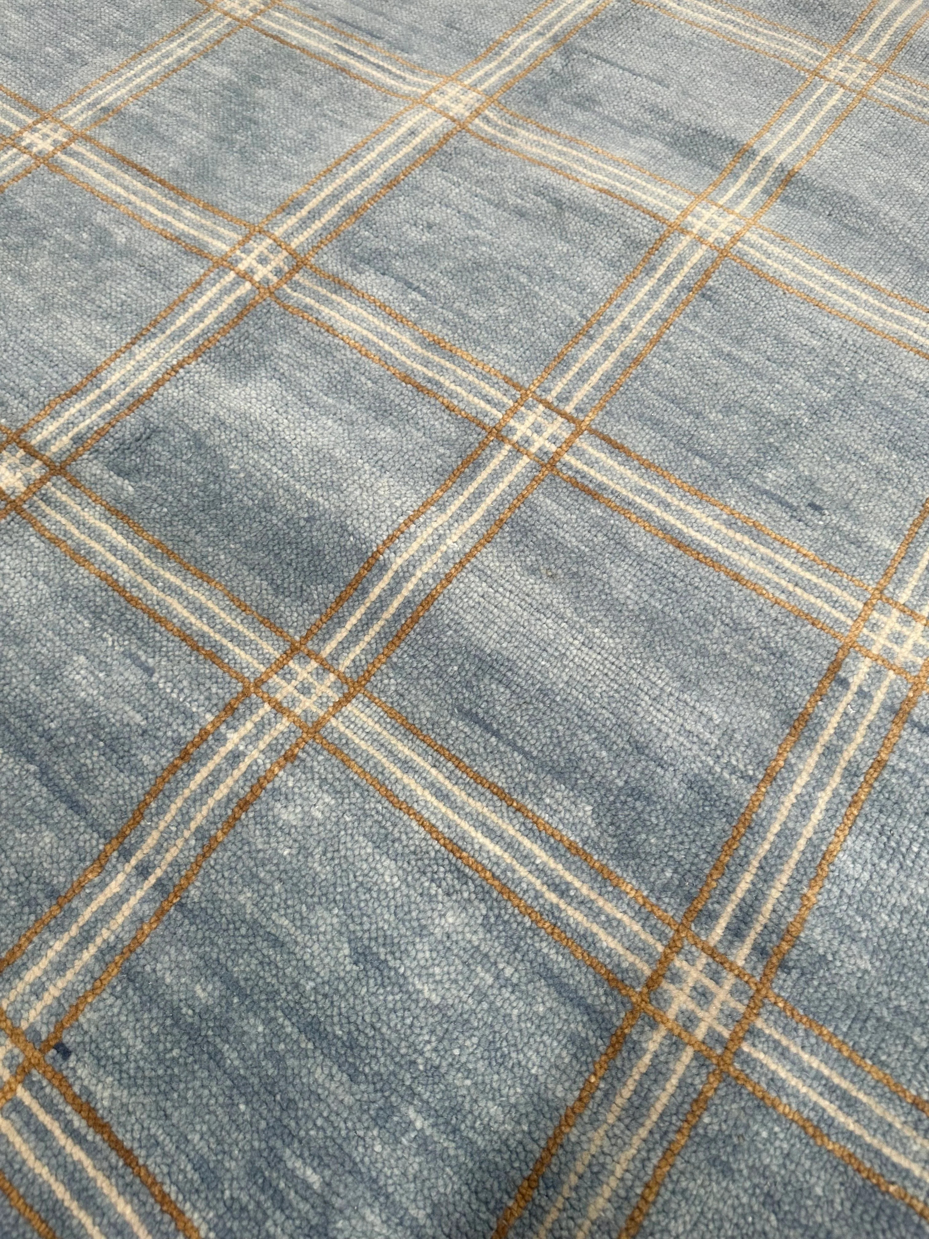 Concord Blue Plaid Rug | DFW Textile Sourcing