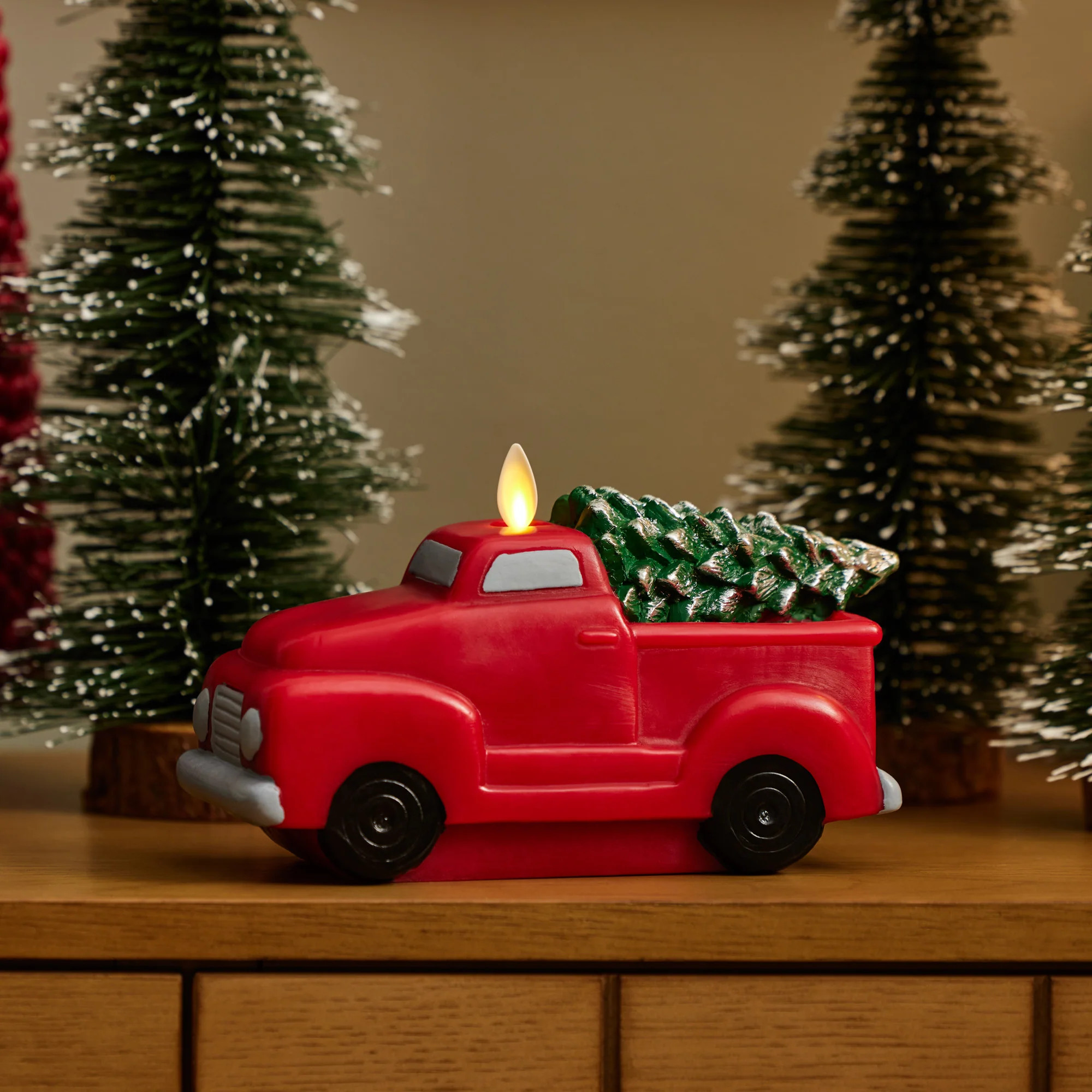 Holiday Red Flameless Candle Holiday Truck | Luminara