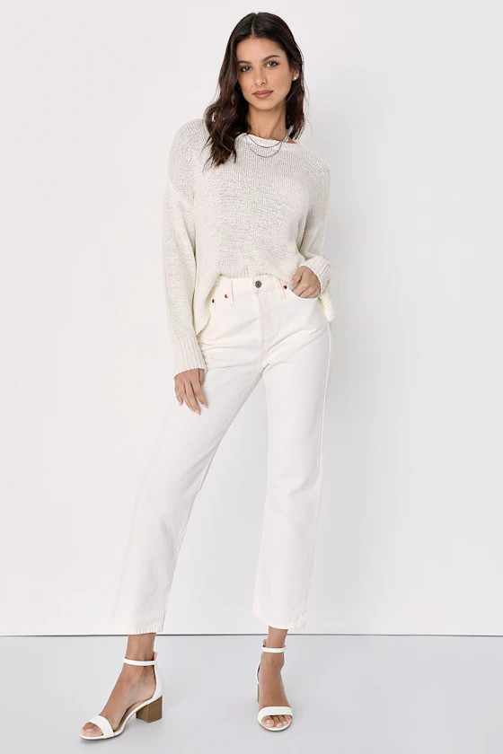 Wedgie Straight White High-Rise Cropped Jeans | Lulus