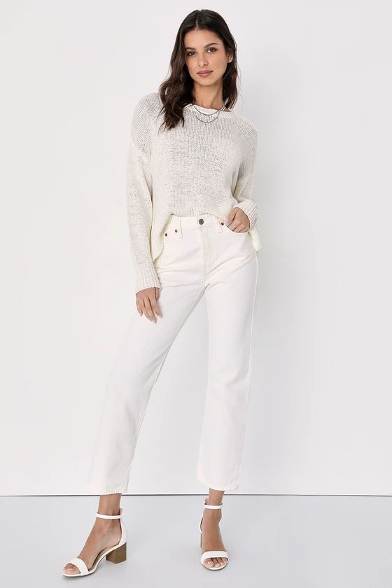 Wedgie Straight White High-Rise Cropped Jeans | Lulus