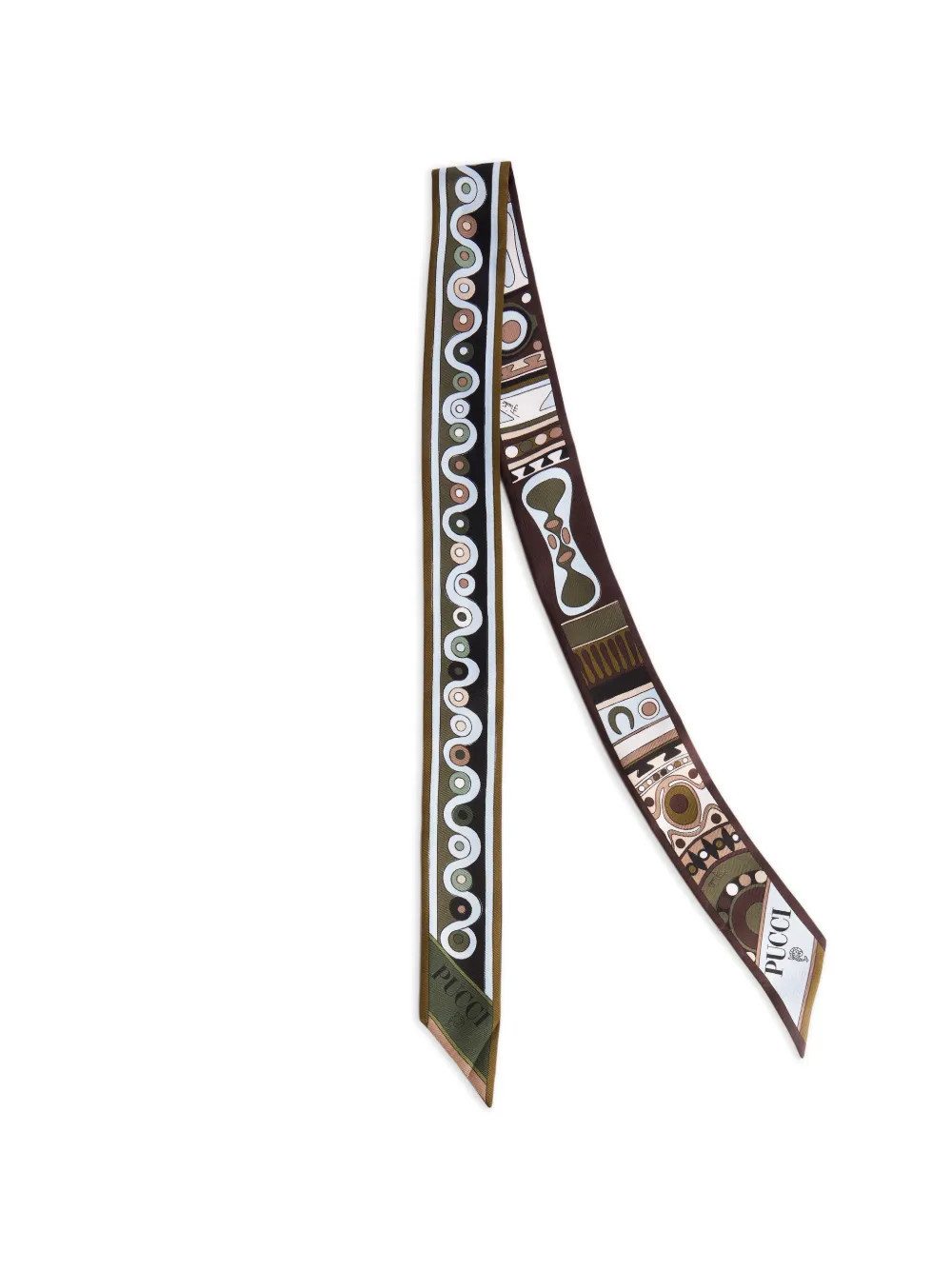 PUCCI mixed-print silk twill scarf - Brown | Farfetch Global