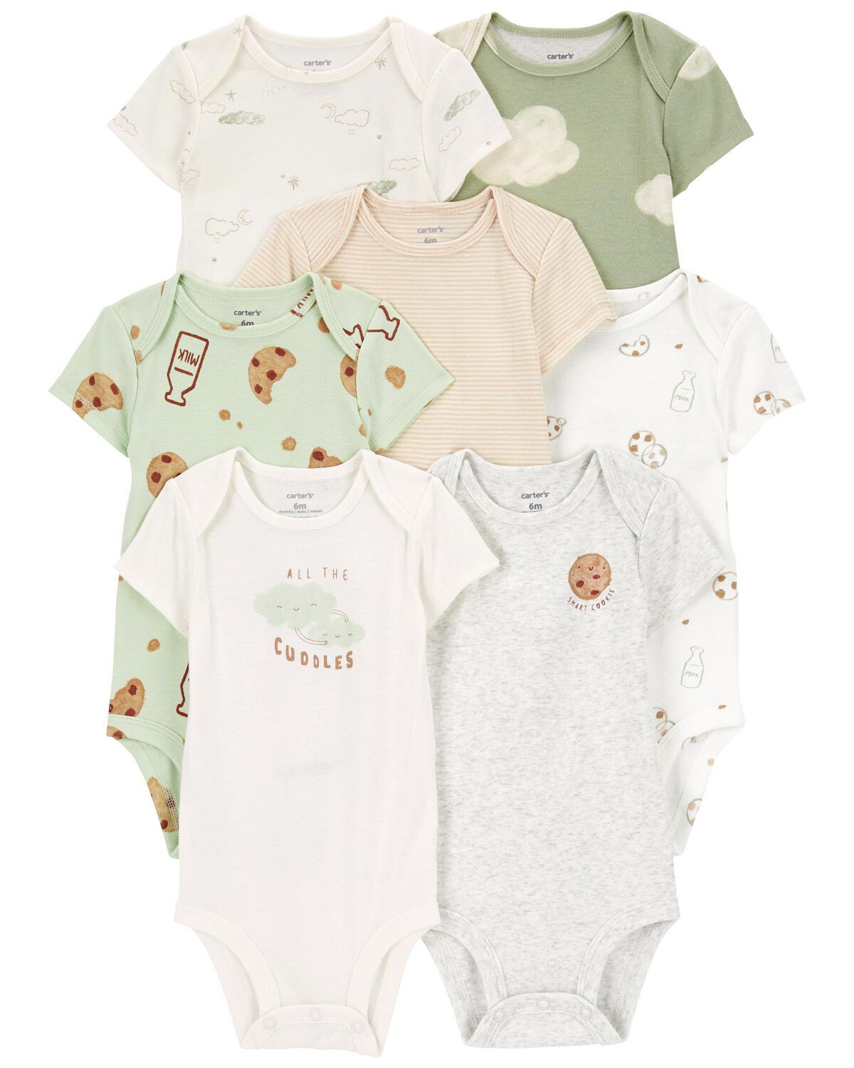 Baby 7-Pack Milk & Cookies Short-Sleeve Bodysuits | Carter's