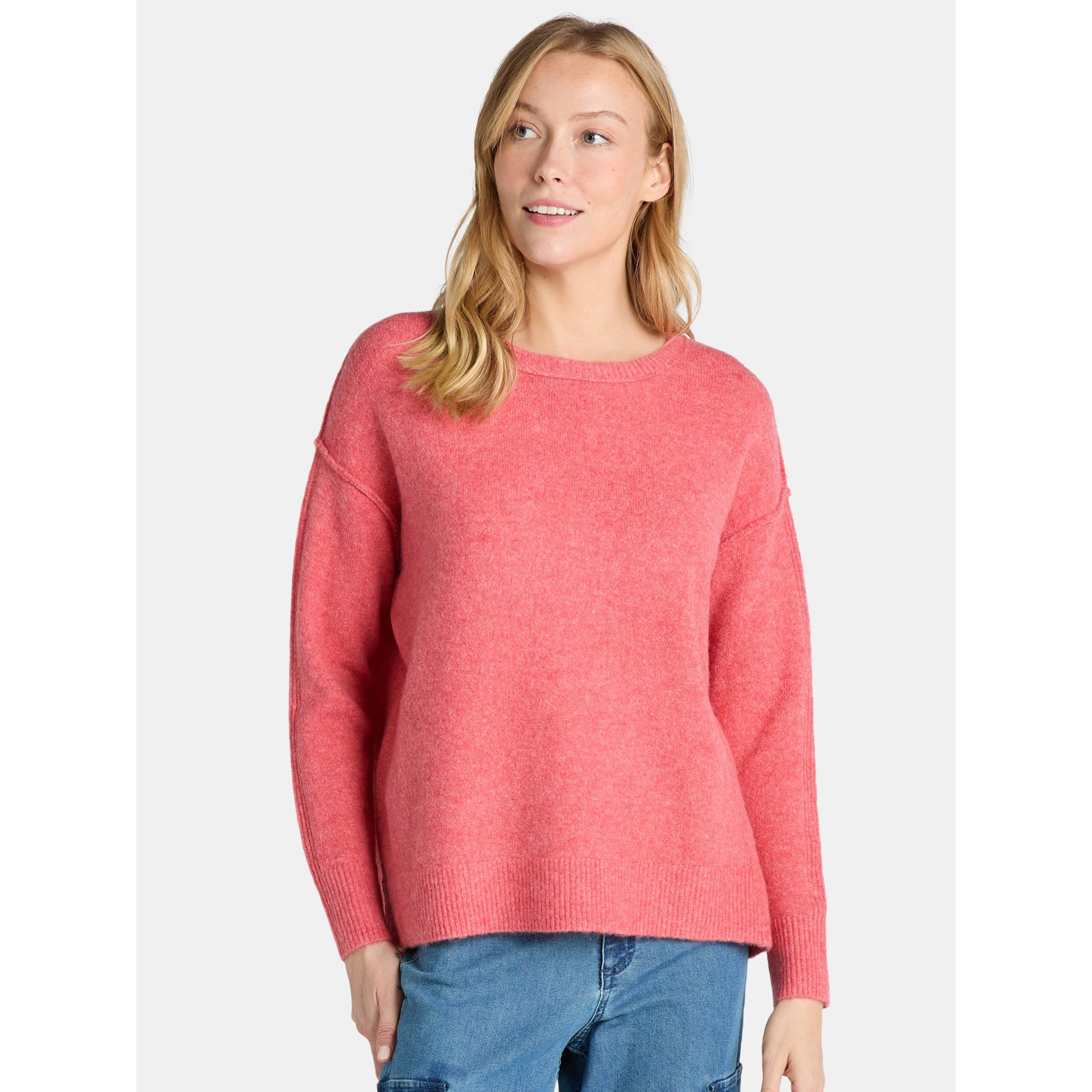Time and Tru Women’s Crewneck Pullover Sweater with Long Sleeves, Midweight, Sizes XS-XXXL | Walmart (US)