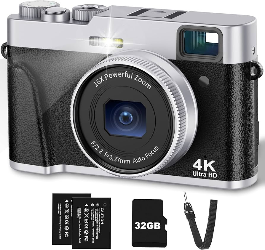 4K Digital Camera with Viewfinder & Flash, Autofocus 48MP Cameras for Photography Vlogging Compac... | Amazon (US)